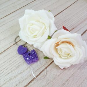 Einkaufswagenlöser Kristall Lavendel Schimmer mit Miniherz