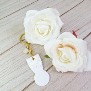 Einkaufswagenlöser Kristall Weiß-Schimmer mit Minimaus