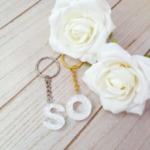 Buchstaben Klein Glitzer Weiß-Blau-Schimmer