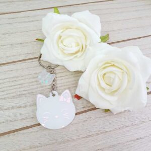 Katze Groß in Weiß/Schimmer