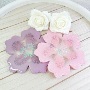 Glasuntersetzer Blumen 2er Set in Violett/Rosa