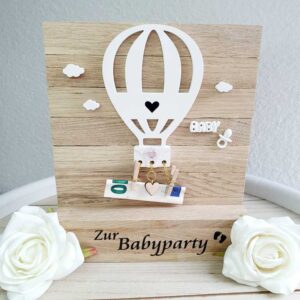Geschenk zur Babyparty Heißluftballon