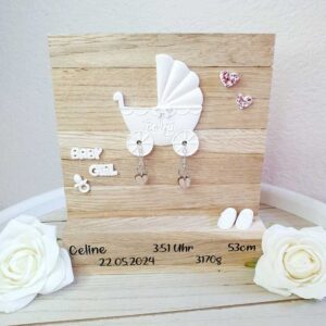 Geschenk zur Geburt mit Geburtsdaten