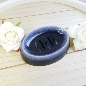 Seifenschale Schwarz/Glitzer