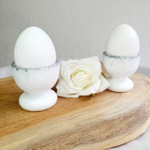 Eierbecher Weiß/Silber