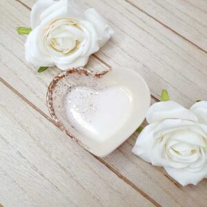 Herzschale Champagner/Gold