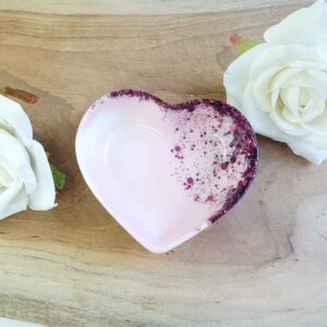 Schmuckschale Weiß/Rosa/Bordeauxrot