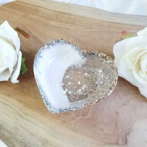 Schmuckschale Weiß/Silber/Gold