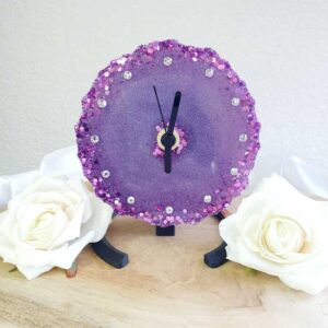 Tischuhr Lila Schimmer