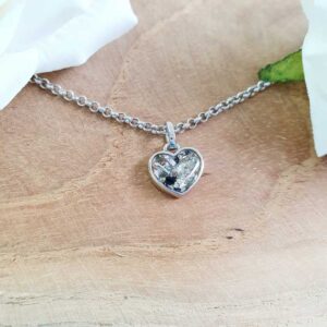 Herzkette Silber mit Haare/Asche verewigt nach deinen Wünschen (925 Sterling Silber)