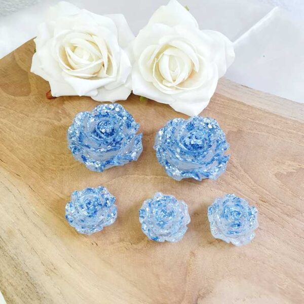 Rose in Blauglitzer