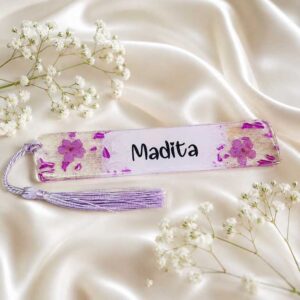 Personalisiertes Lesezeichen mit Namen aus Resin – handgefertigtes Geschenk für Bücherliebhaber