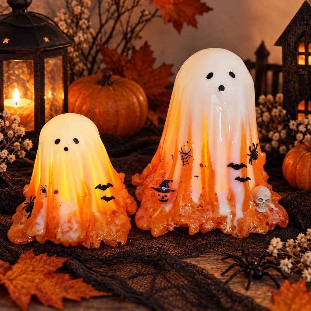 Handgemachte Halloween Gespenster mit LED-Beleuchtung