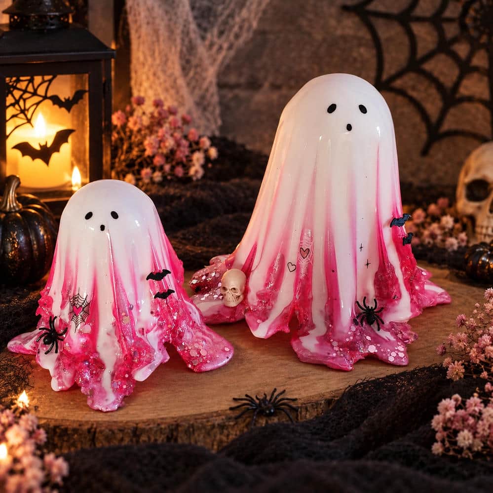 Handgemachte Halloween Gespenster mit LED-Beleuchtung